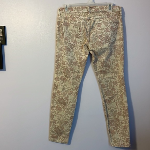 Current Elliott The Stiletto khaki paisley Cropped Ankle Skinny jeans Size 27 - Picture 11 of 17